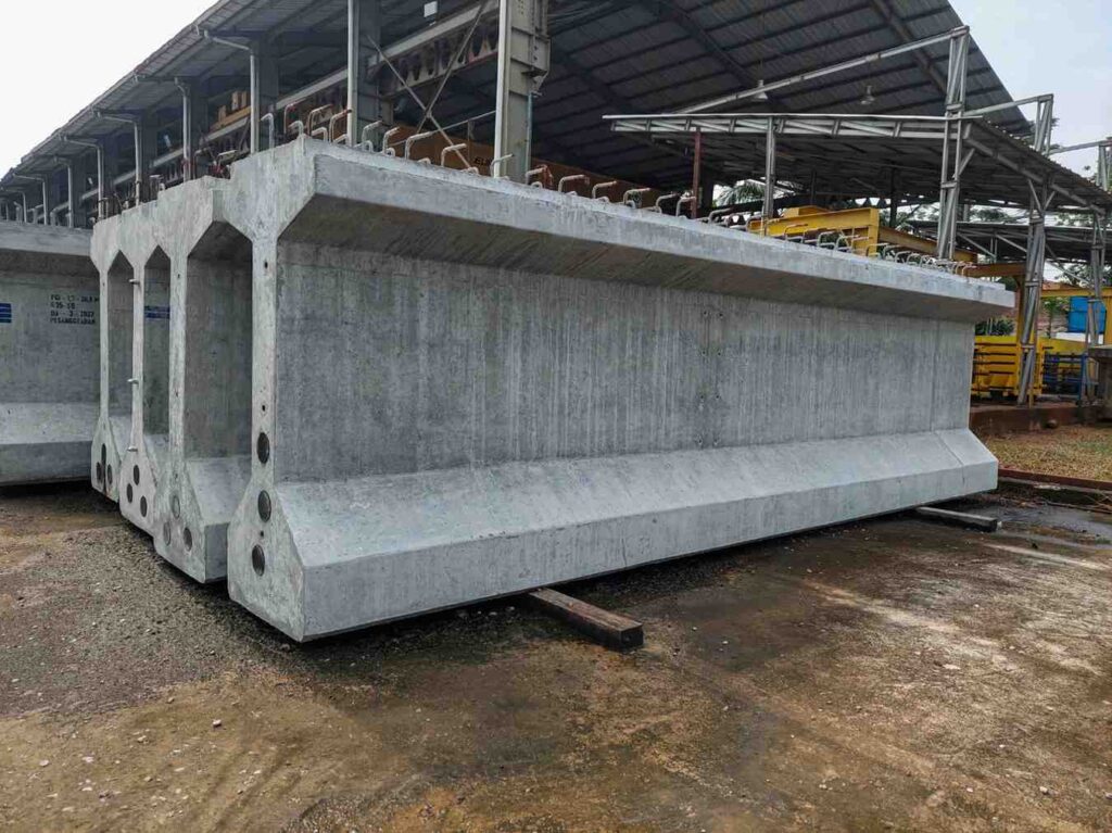 Large infrastructure-grade precast concrete beam manufactured by InfraBlock, best precast concrete on the Gold Coast