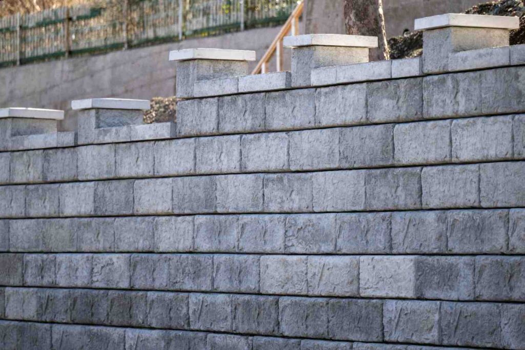 Segmental block retaining wall built to meet commercial retaining wall compliance in QLD standards